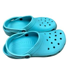 Crocs Classic Clogs Womens 10 Mens 8‎ Unisex Comfort Shoes Light Blue Perforated